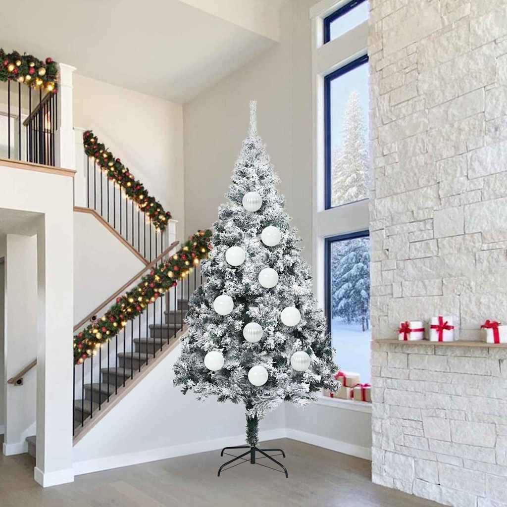 Christmas Bauble Set XXL 4 pcs White Plastic