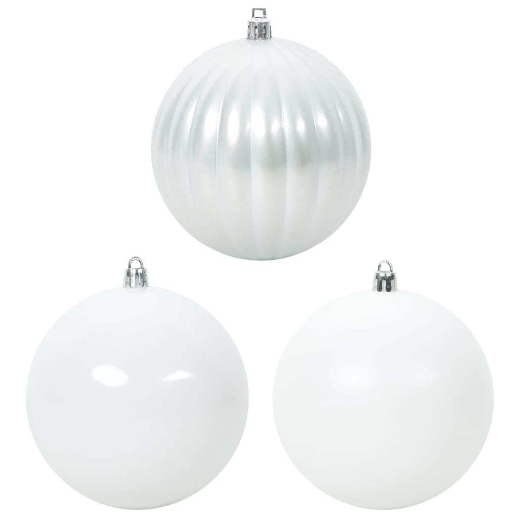 Christmas Bauble Set XXL 4 pcs White Plastic