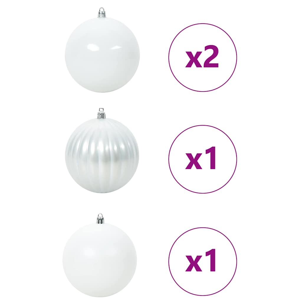 Christmas Bauble Set XXL 4 pcs White Plastic