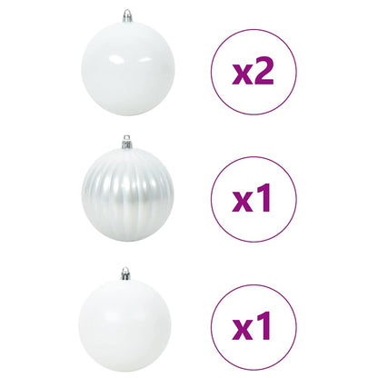 Christmas Bauble Set XXL 4 pcs White Plastic
