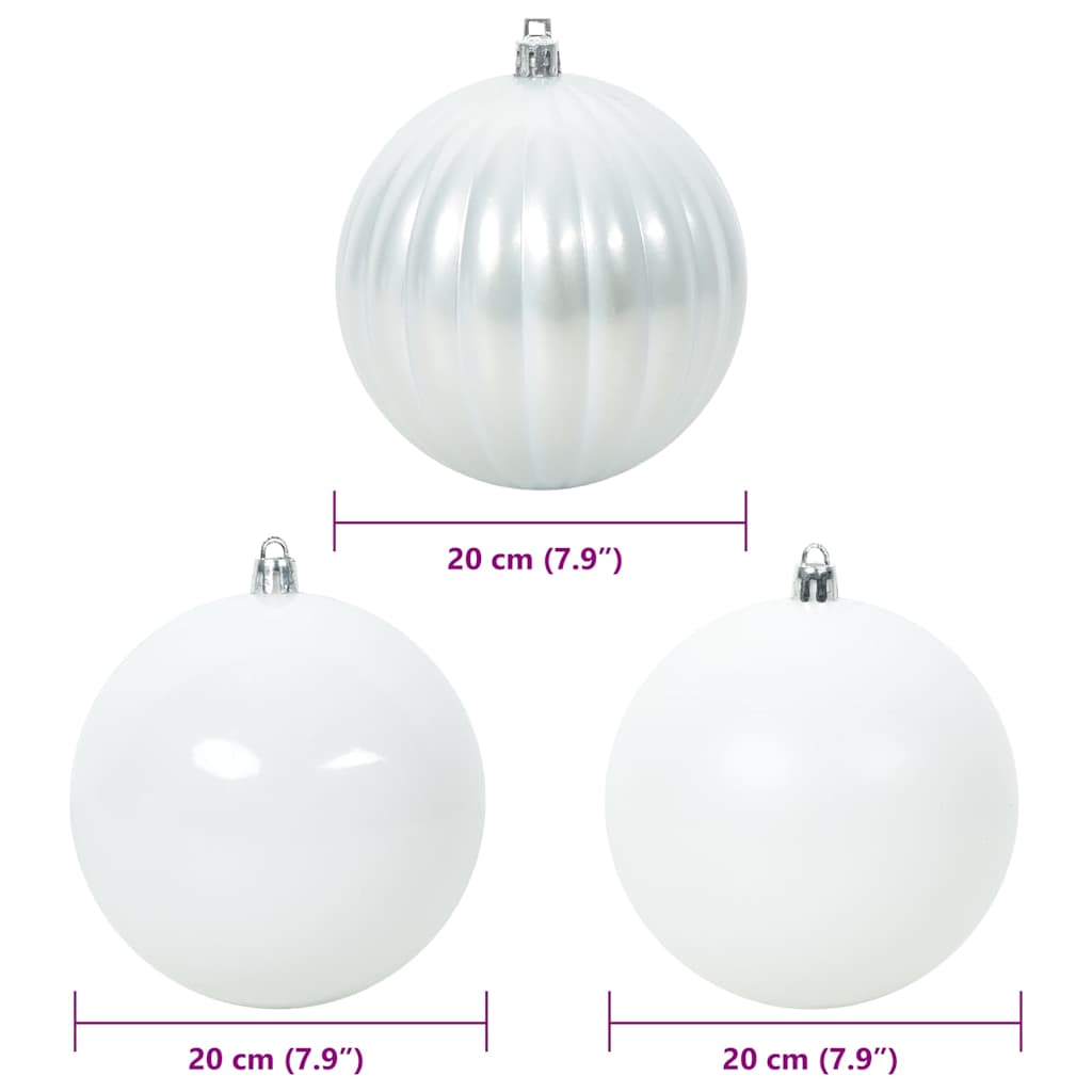Christmas Bauble Set XXL 4 pcs White Plastic