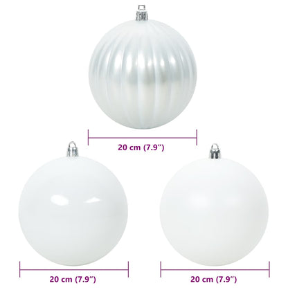 Christmas Bauble Set XXL 4 pcs White Plastic