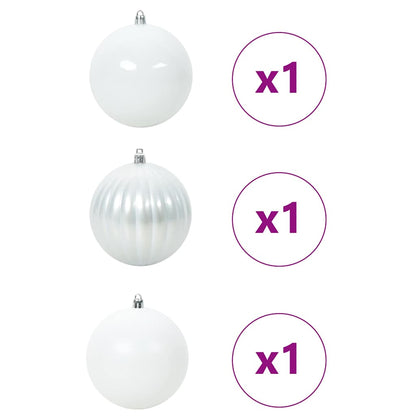 Christmas Bauble Set XXL 3 pcs White Plastic