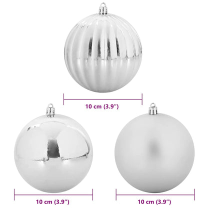 Christmas Bauble Set XL 15 pcs Silver Plastic