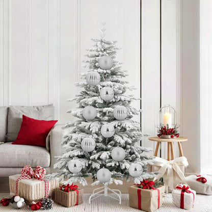 Christmas Bauble Set XL 9 pcs Silver Plastic