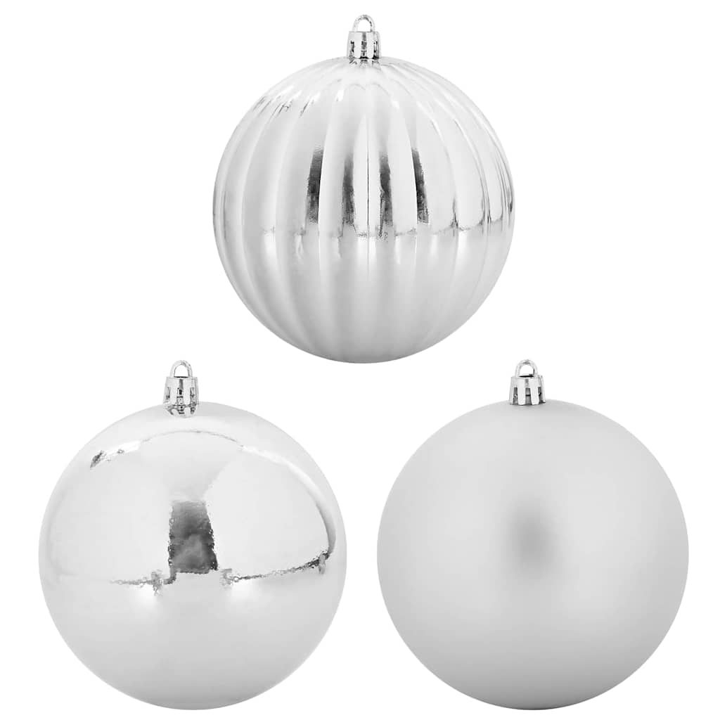 Christmas Bauble Set XL 9 pcs Silver Plastic