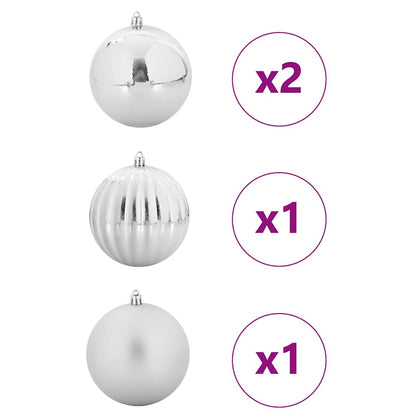 Christmas Bauble Set XXL 4 pcs Silver Plastic