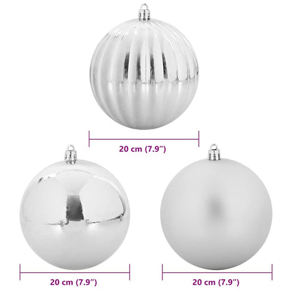 Christmas Bauble Set XXL 4 pcs Silver Plastic