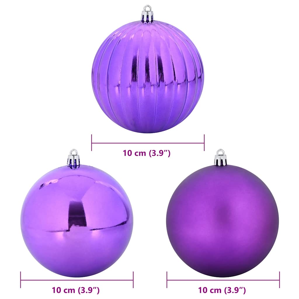 Christmas Bauble Set XL 15 pcs Lilac Plastic
