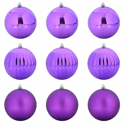 Christmas Bauble Set XL 9 pcs Lilac Plastic