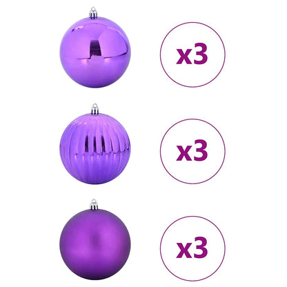 Christmas Bauble Set XL 9 pcs Lilac Plastic
