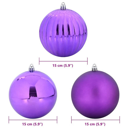 Christmas Bauble Set XL 9 pcs Lilac Plastic