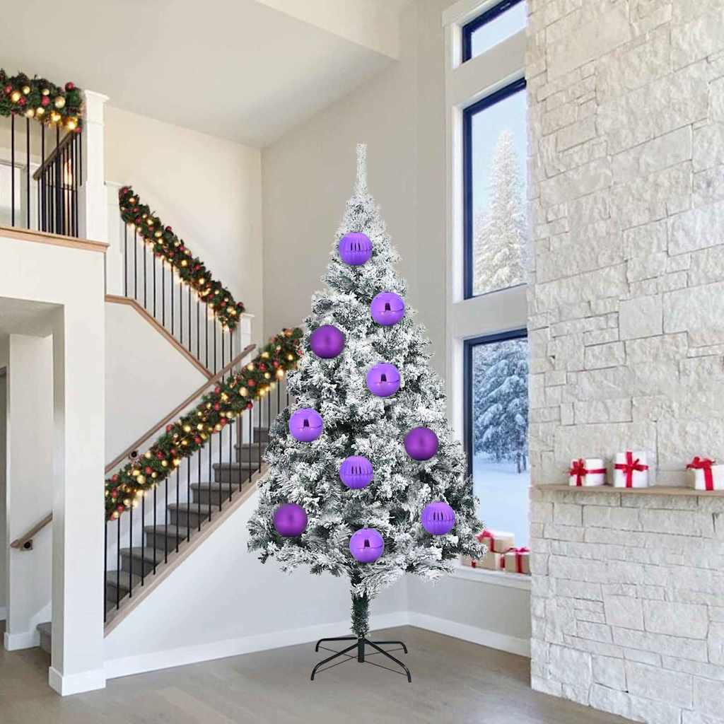 Christmas Bauble Set XXL 3 pcs Lilac Plastic