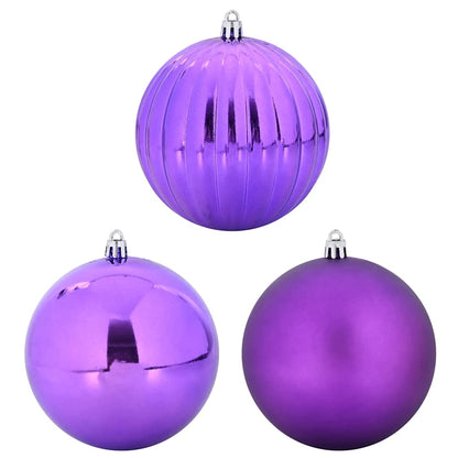 Christmas Bauble Set XXL 3 pcs Lilac Plastic