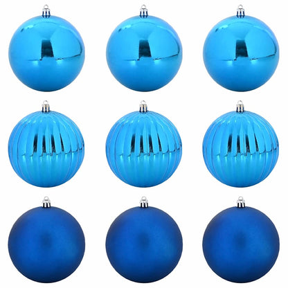 Christmas Bauble Set XL 9 pcs Blue Plastic