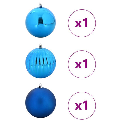 Christmas Bauble Set XXL 3 pcs Blue Plastic