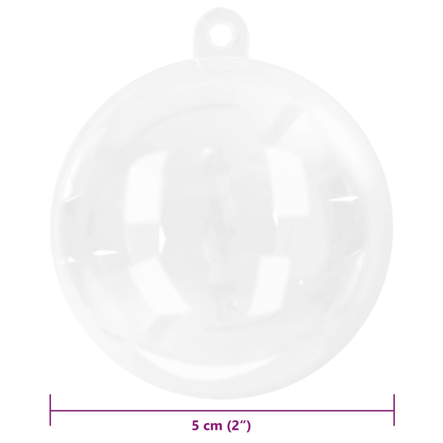 Christmas Bauble Set 50 pcs Transparent Ø 5 cm Plastic