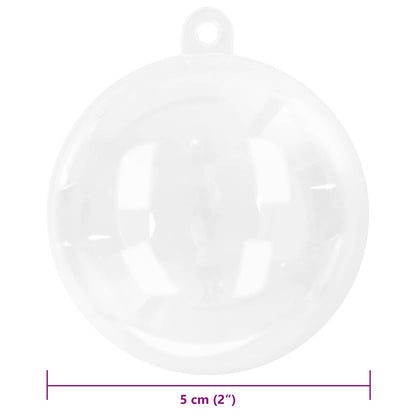 Christmas Bauble Set 50 pcs Transparent Ø 5 cm Plastic