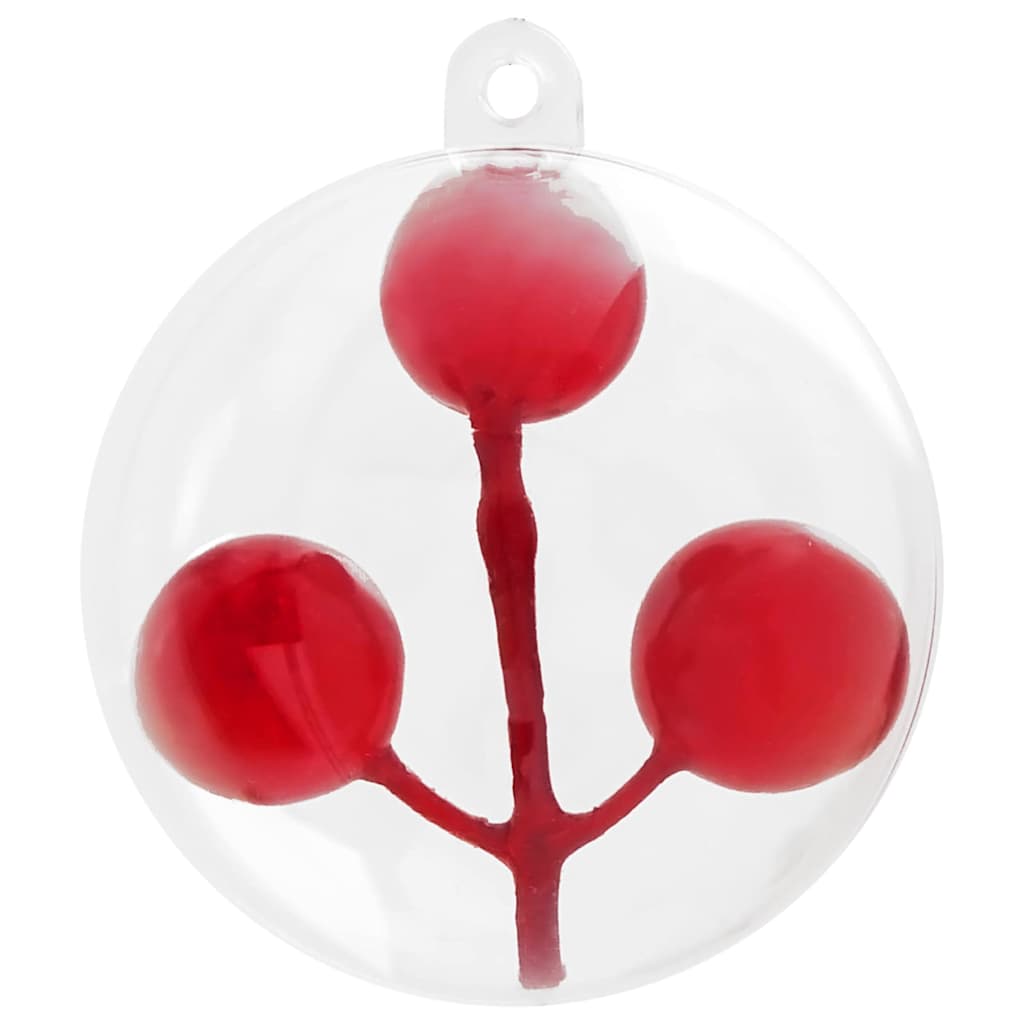 Christmas Bauble Set 100 pcs Transparent Ø 8 cm Plastic