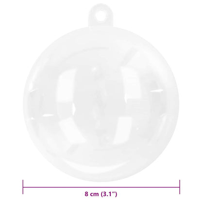 Christmas Bauble Set 100 pcs Transparent Ø 8 cm Plastic
