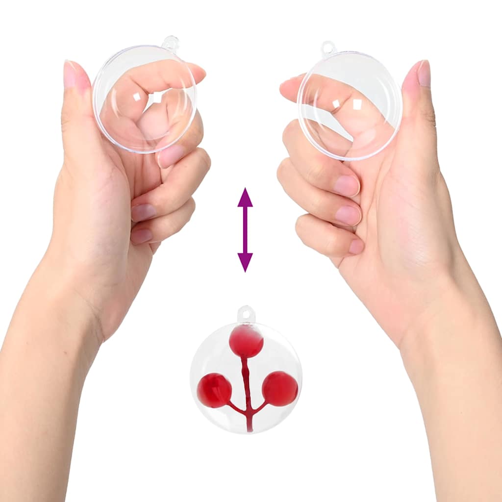Christmas Bauble Set 100 pcs Transparent Ø 10 cm Plastic