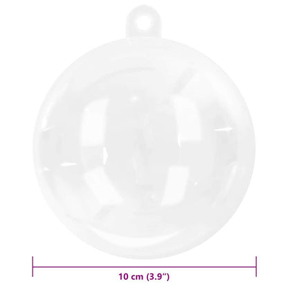 Christmas Bauble Set 100 pcs Transparent Ø 10 cm Plastic