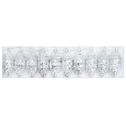 Christmas Pine Cone Ball 40 pcs Silver Plastic