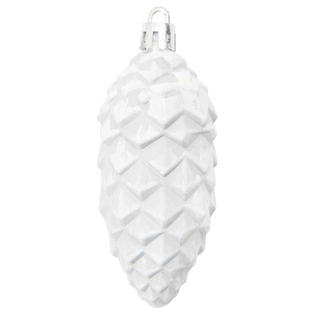 Christmas Pine Cone Ball 40 pcs White Plastic