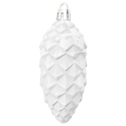 Christmas Pine Cone Ball 40 pcs White Plastic