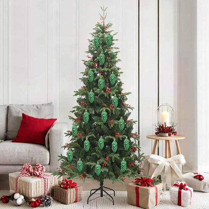 Christmas Pine Cone Ball 40 pcs Green Plastic