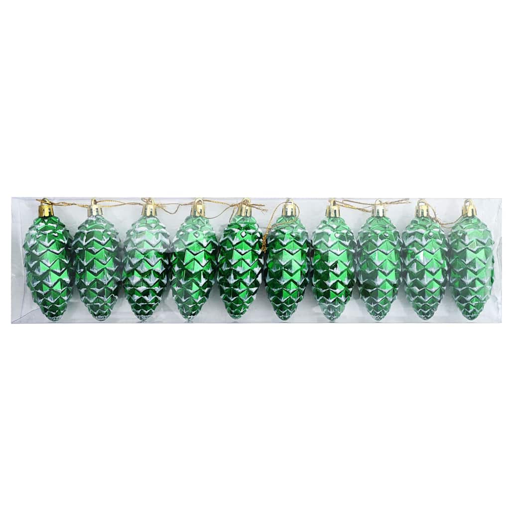 Christmas Pine Cone Ball 40 pcs Green Plastic