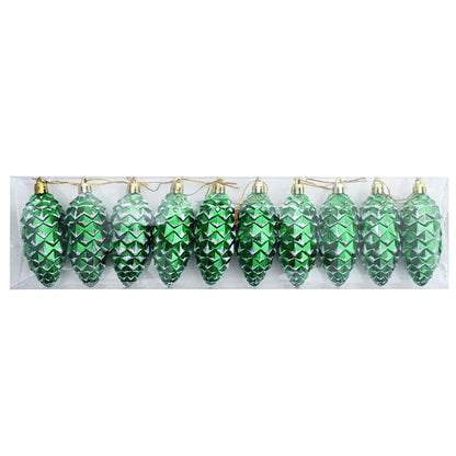 Christmas Pine Cone Ball 40 pcs Green Plastic