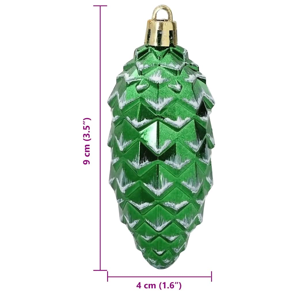 Christmas Pine Cone Ball 40 pcs Green Plastic