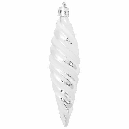 Christmas Spiral Shape Ball 40 pcs Silver Plastic