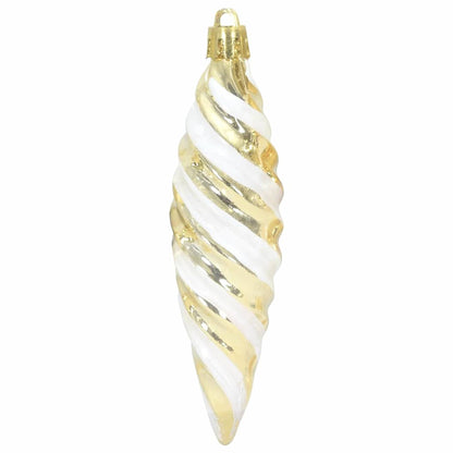 Christmas Spiral Shape Ball 40 pcs Gold Plastic