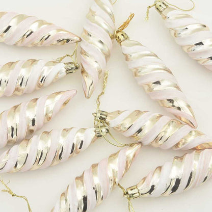 Christmas Spiral Shape Ball 40 pcs Champagne Plastic