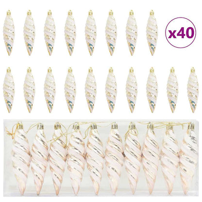 Christmas Spiral Shape Ball 40 pcs Champagne Plastic