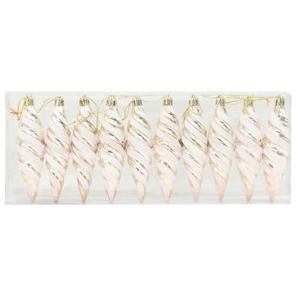 Christmas Spiral Shape Ball 40 pcs Champagne Plastic