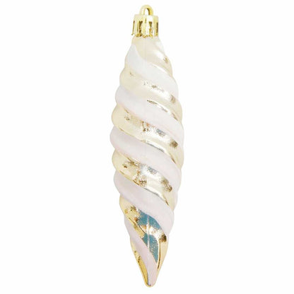 Christmas Spiral Shape Ball 40 pcs Champagne Plastic