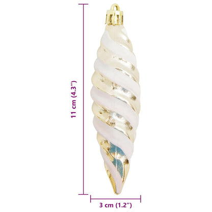 Christmas Spiral Shape Ball 40 pcs Champagne Plastic