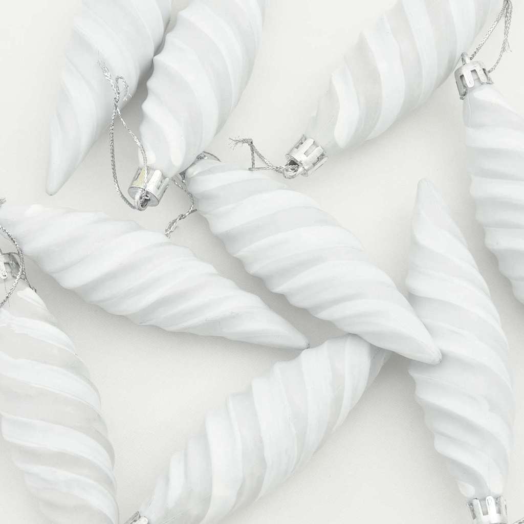 Christmas Spiral Shape Ball 40 pcs White Plastic