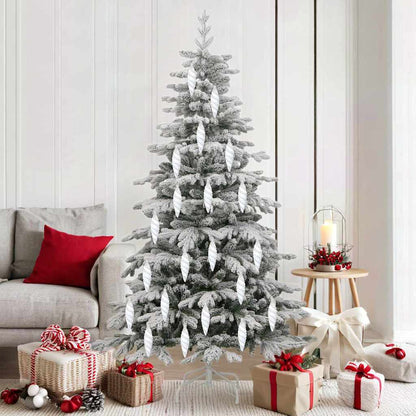 Christmas Spiral Shape Ball 40 pcs White Plastic