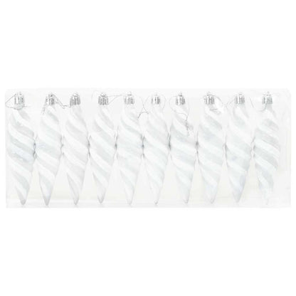 Christmas Spiral Shape Ball 40 pcs White Plastic