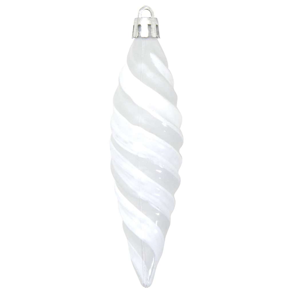 Christmas Spiral Shape Ball 40 pcs White Plastic