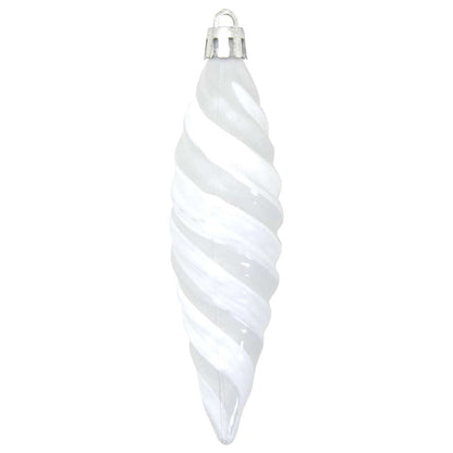 Christmas Spiral Shape Ball 40 pcs White Plastic