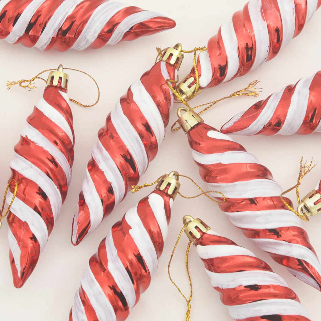 Christmas Spiral Shape Ball 40 pcs Red Plastic