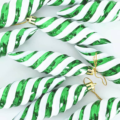 Christmas Spiral Shape Ball 40 pcs Green Plastic