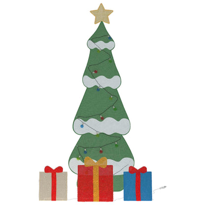 Lighted Christmas Tree with 3 Gift Boxes 2D Warm White 150 cm