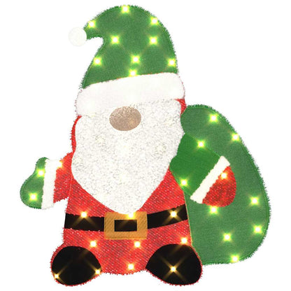Lighted Santa Claus Warm White 70 x 62 cm Tinsel Fabric