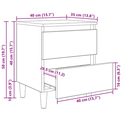 Bed Cabinet Artisan Oak 40 x 35 x 50 cm Engineered Wood